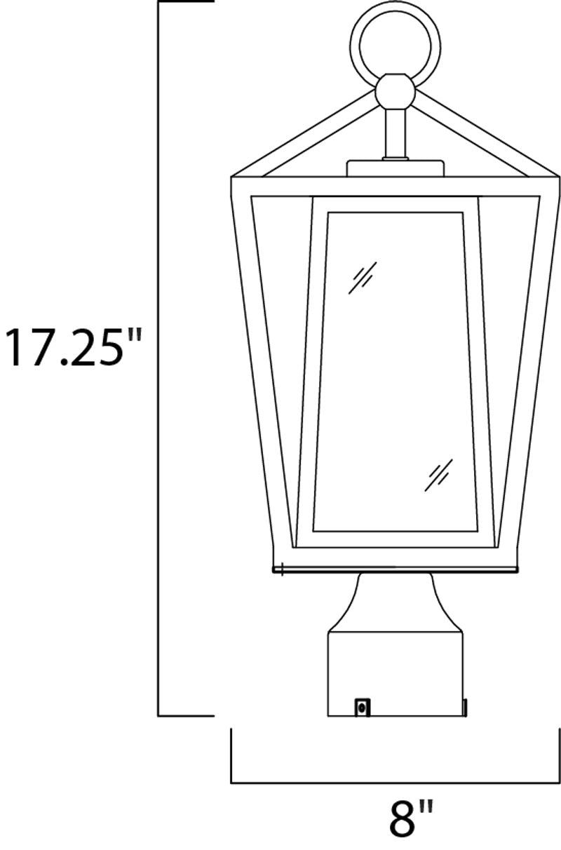 Artisan 17.25' Single Light Outdoor Post Lantern in Black
