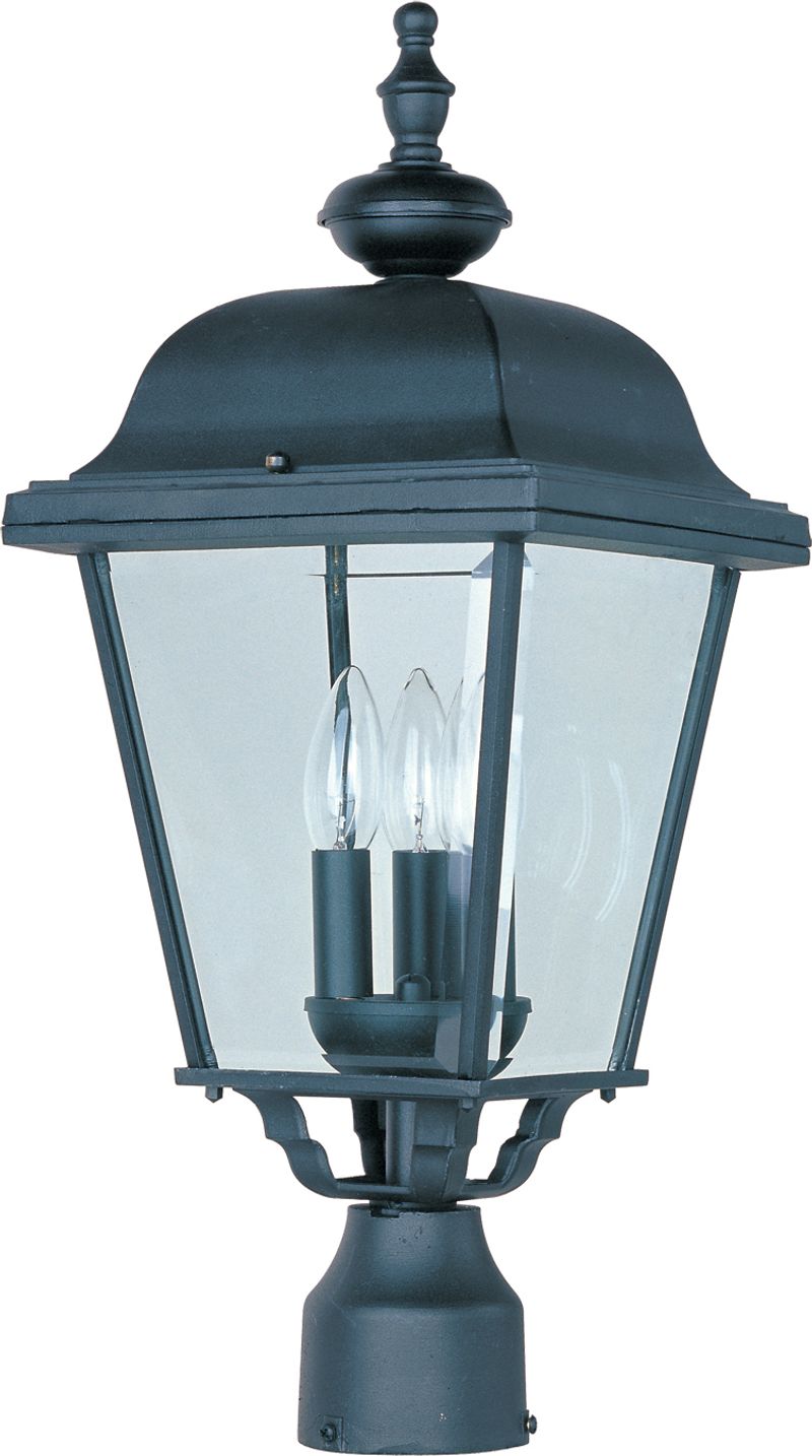 Builder Cast 24' 3 Light Outdoor Post Mount in Black