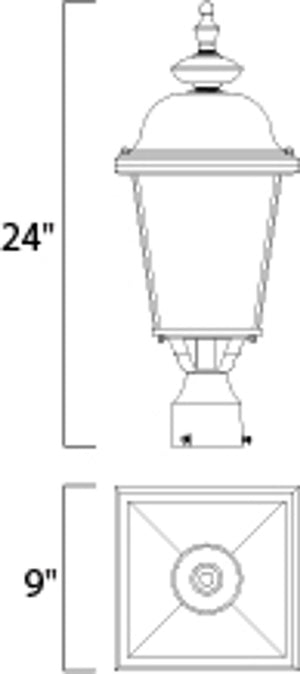 Builder Cast 24' 3 light Outdoor Pole/Post Mount in Black