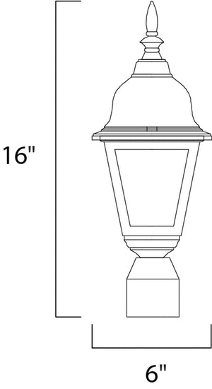 Builder Cast 16' Single Light Outdoor Pole/Post Mount in Black