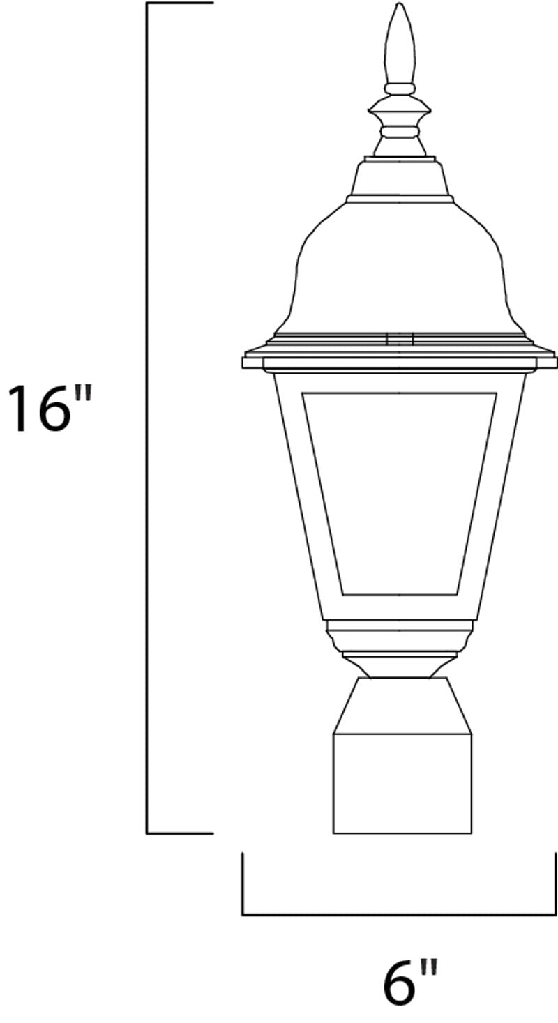 Builder Cast 16' Single Light Outdoor Pole/Post Mount in Black