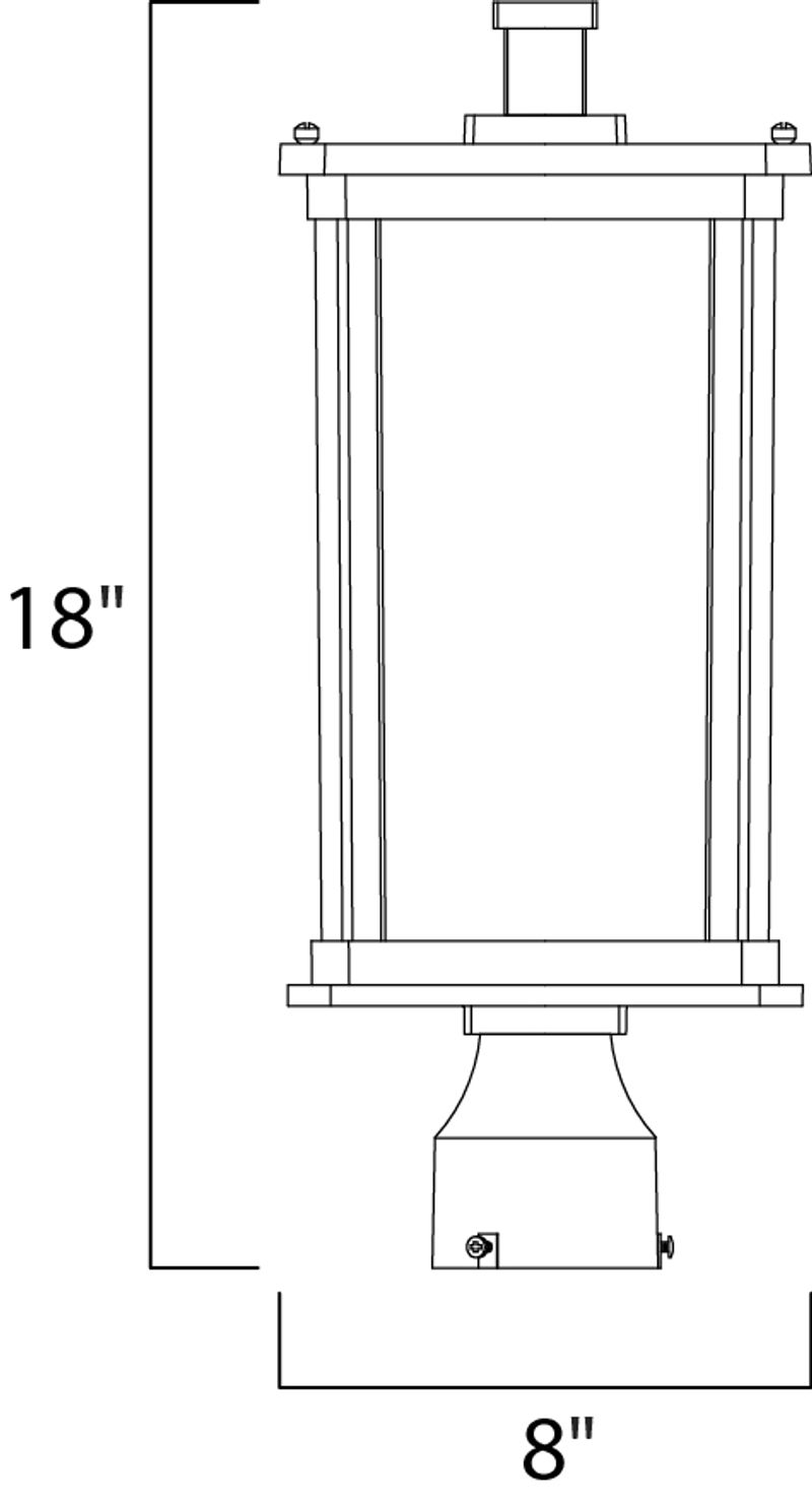 Bungalow 18' Single Light Outdoor Pole/Post Mount in Bronze