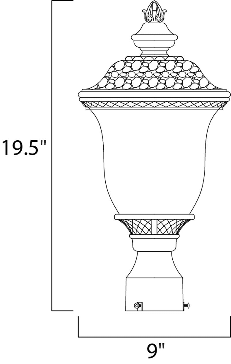 Carriage House DC 19.5' Single Light Outdoor Pole/Post Mount in Oriental Bronze