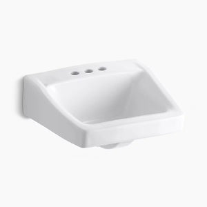 Chesapeake 17.25' x 19.25' x 8.13' Vitreous China Wall Mount Bathroom Sink in White - Centerset Faucet Holes