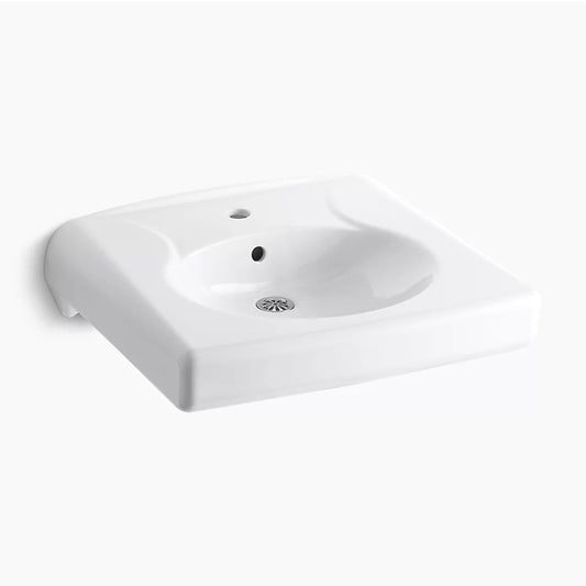 Brenham 19.75" x 21.94" x 6.5" Vitreous China Wall Mount Bathroom Sink in White