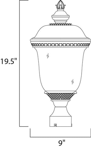 Carriage House VX 19.5' Single Light Outdoor Pole/Post Mount in Oriental Bronze