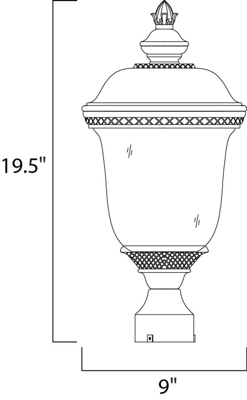 Carriage House VX 19.5' Single Light Outdoor Pole/Post Mount in Oriental Bronze