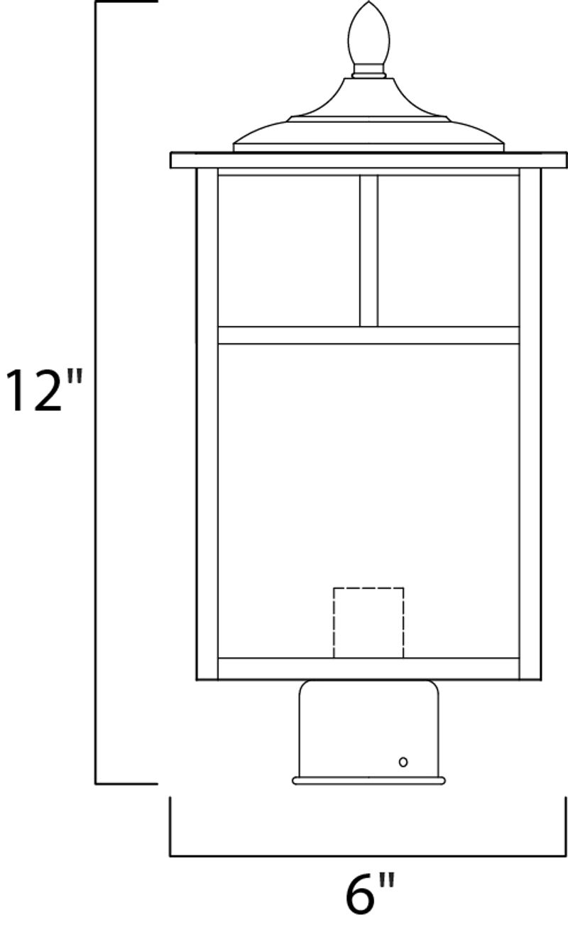 Coldwater 12' Single Light Outdoor Pole/Post Mount in Burnished