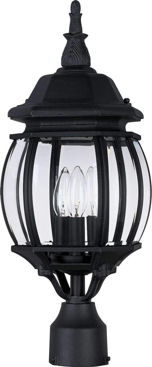 Crown Hill 21" 3 Light Outdoor Post Mount in Black