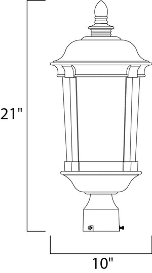 Dover DC 21' 3 light Outdoor Pole/Post Mount in Bronze