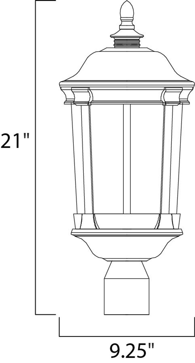 Dover 21' Single Light Outdoor Pole/Post Mount in Bronze