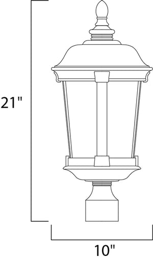 Dover VX 21' 3 light Outdoor Pole/Post Mount in Bronze