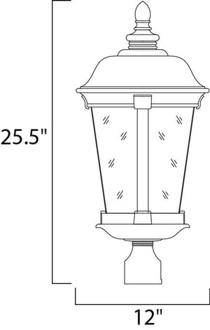 Dover VX 25.5' 3 light Outdoor Pole/Post Mount in Bronze
