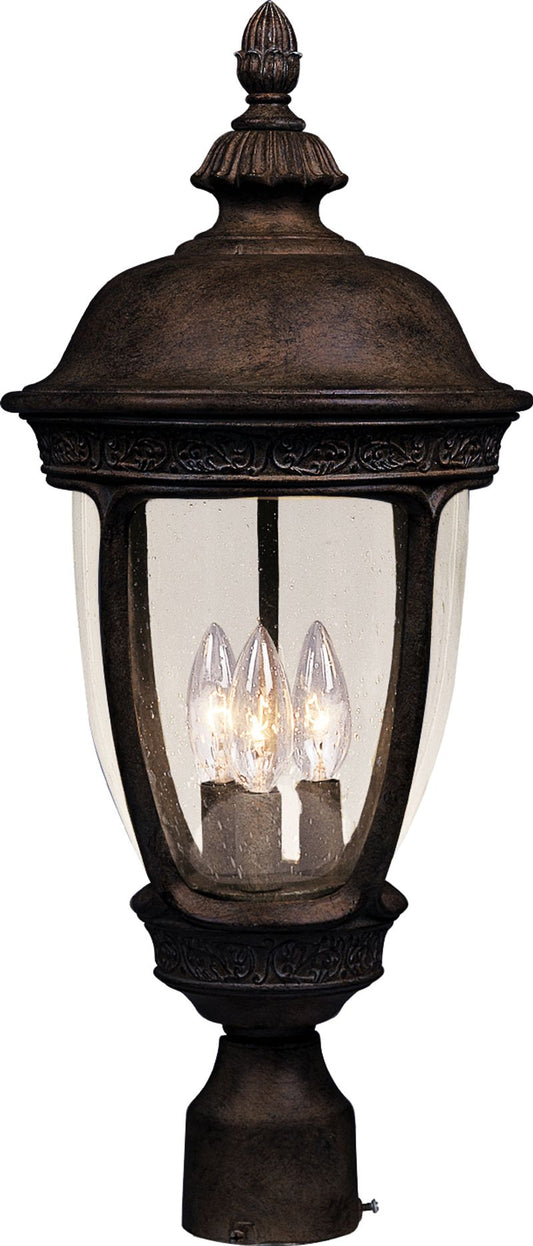 Knob Hill DC 28" 3 Light Outdoor Post Mount in Sienna