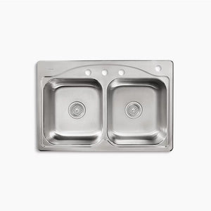 Cadence 22' x 33' x 8.31' Stainless Steel Double-Basin Drop-In Kitchen Sink