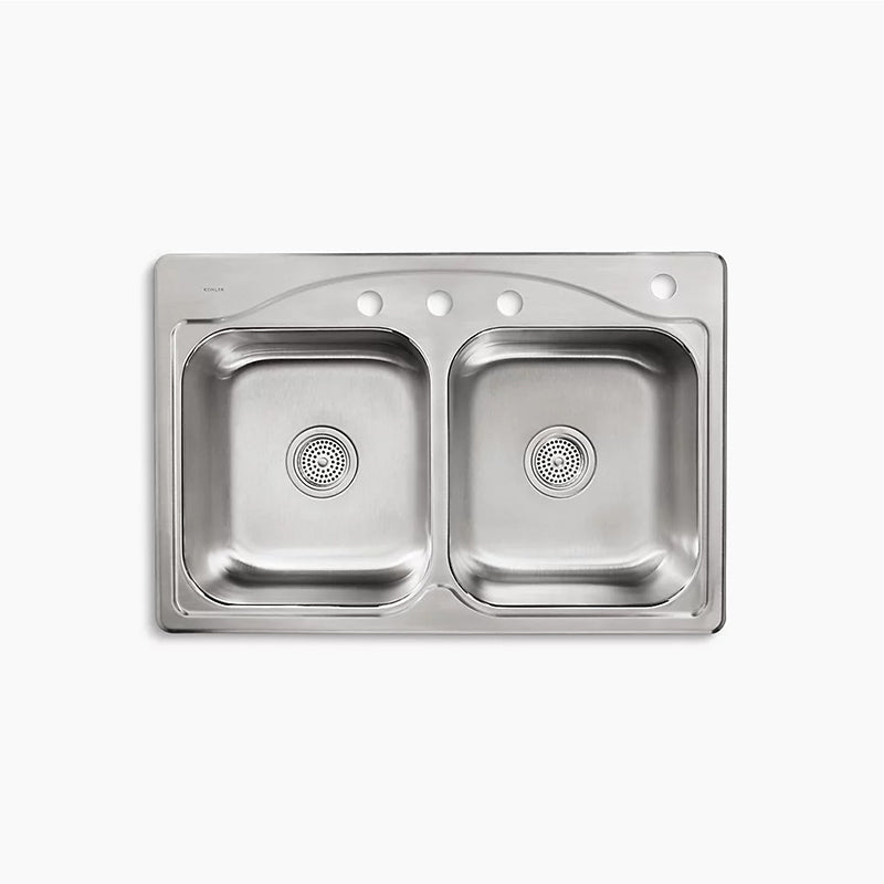 Cadence 22' x 33' x 8.31' Stainless Steel Double-Basin Drop-In Kitchen Sink