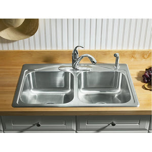 Cadence 22' x 33' x 8.31' Stainless Steel Double-Basin Drop-In Kitchen Sink