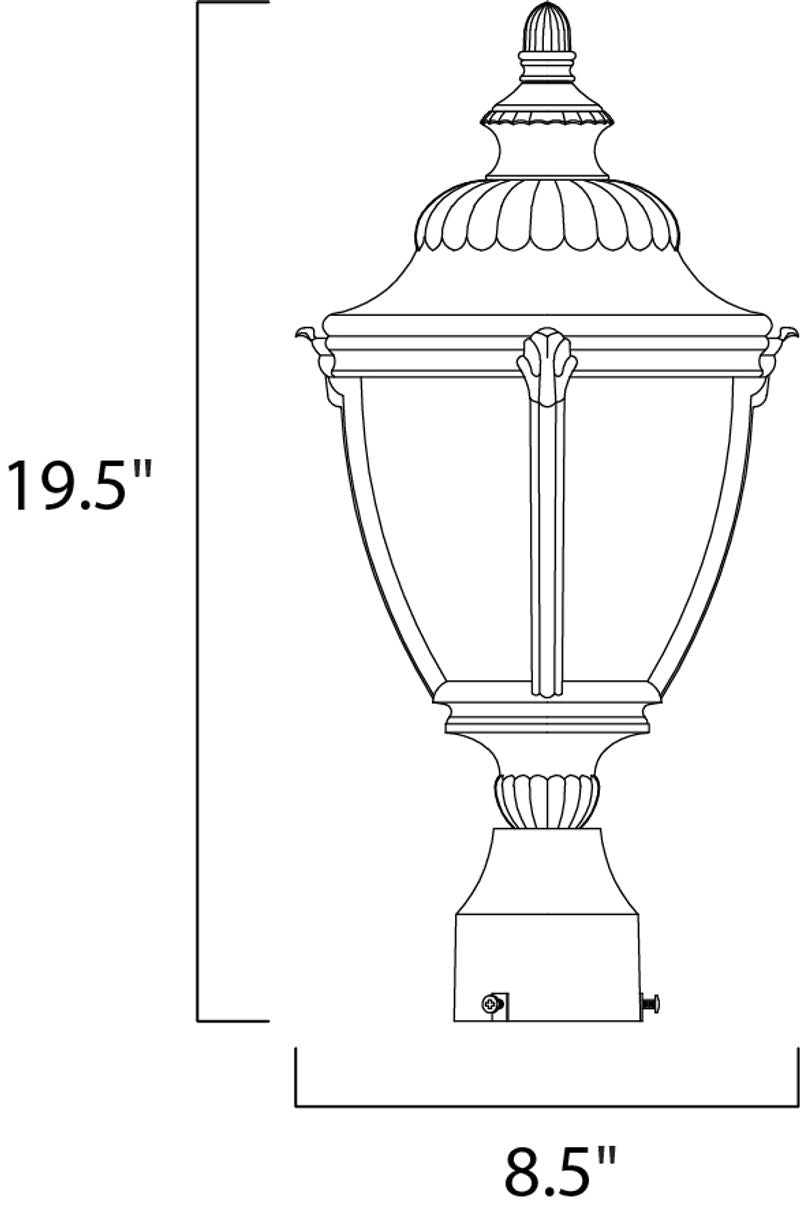 Morrow Bay DC 19.5' Single Light Outdoor Pole/Post Mount in Earth Tone