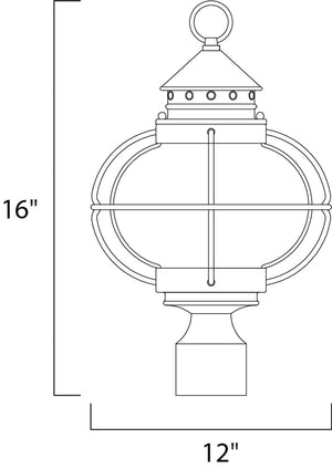Portsmouth 16' 3 light Outdoor Pole/Post Mount in Oil Rubbed Bronze