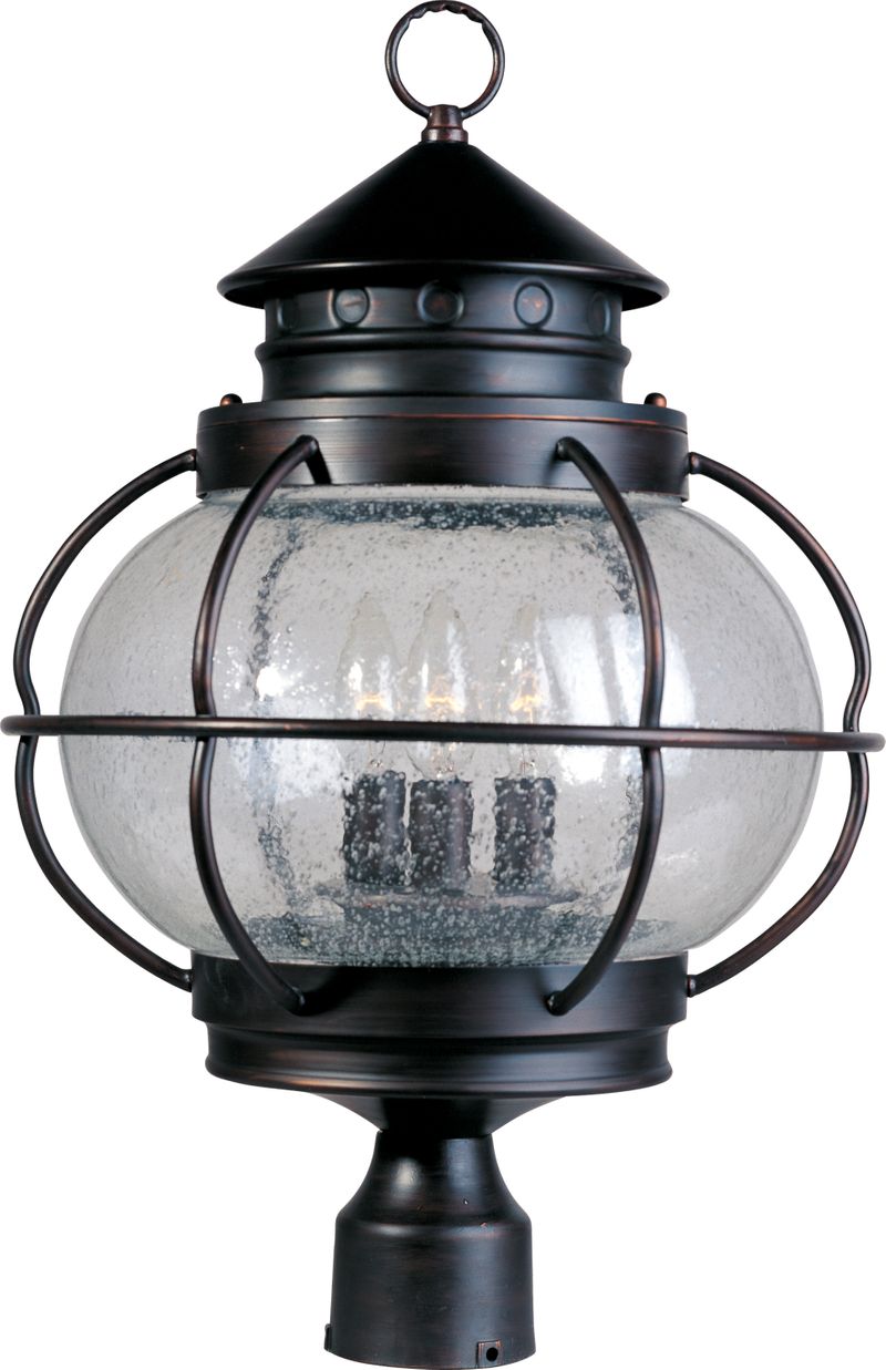 Portsmouth 22' 3 Light Outdoor Post Mount in Oil Rubbed Bronze