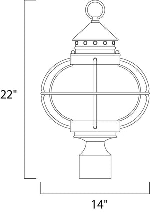Portsmouth 22' 3 light Outdoor Pole/Post Mount in Oil Rubbed Bronze