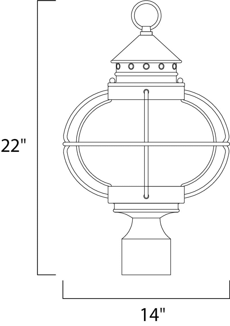 Portsmouth 22' 3 light Outdoor Pole/Post Mount in Oil Rubbed Bronze