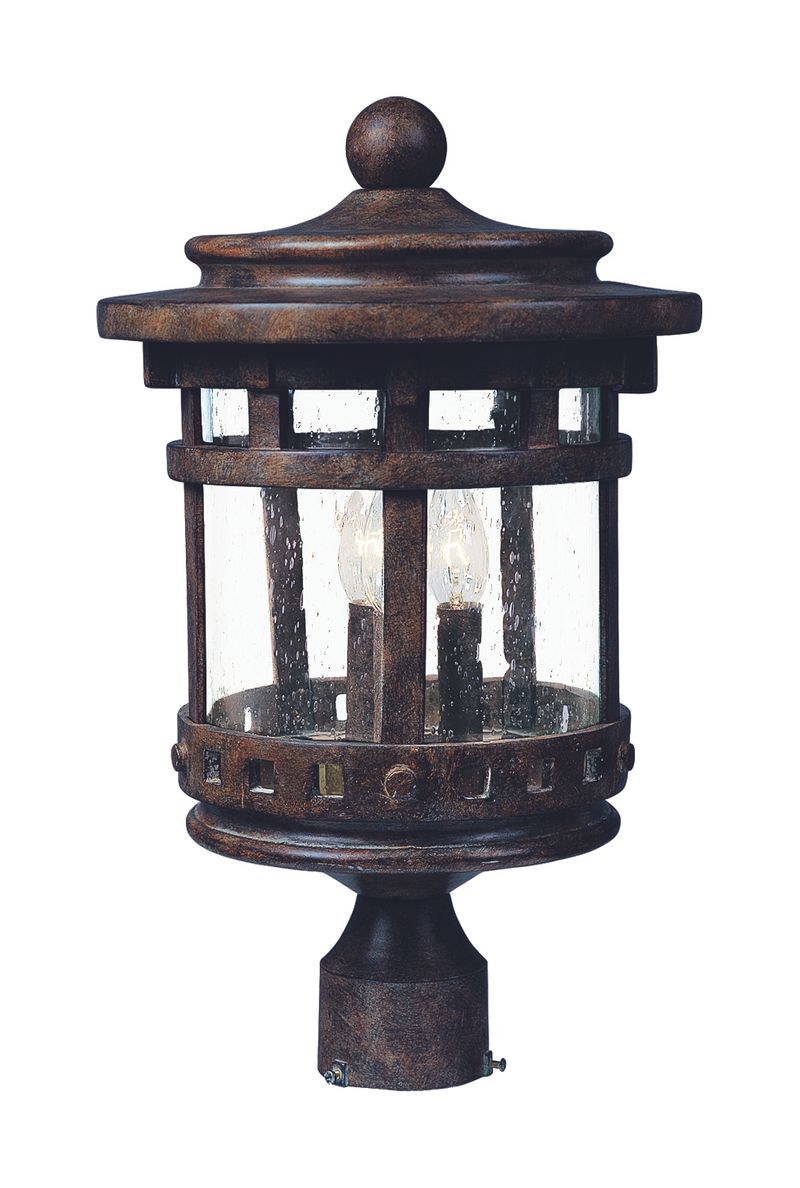 Santa Barbara DC 16' 3 light Outdoor Pole/Post Mount in Sienna