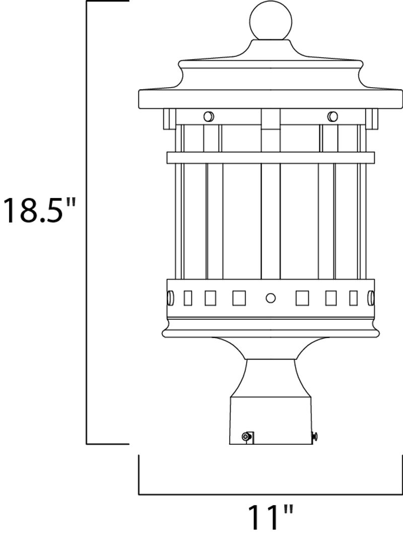 Santa Barbara DC 18.5' 3 light Outdoor Pole/Post Mount in Sienna