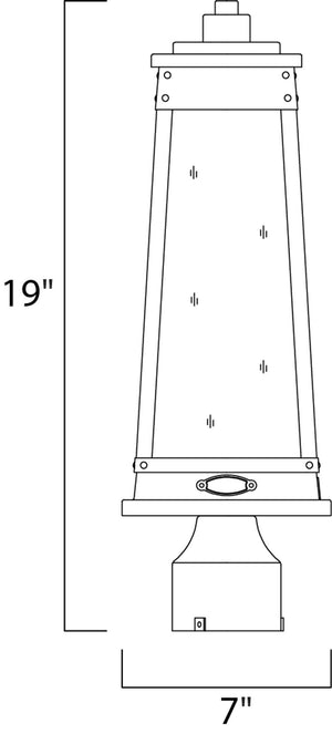 Schooner 19' Single Light Lamp in Olde Brass