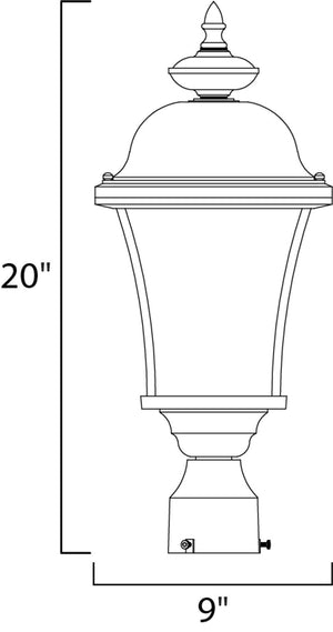 Senator 20' Single Light Outdoor Pole/Post Mount in Black