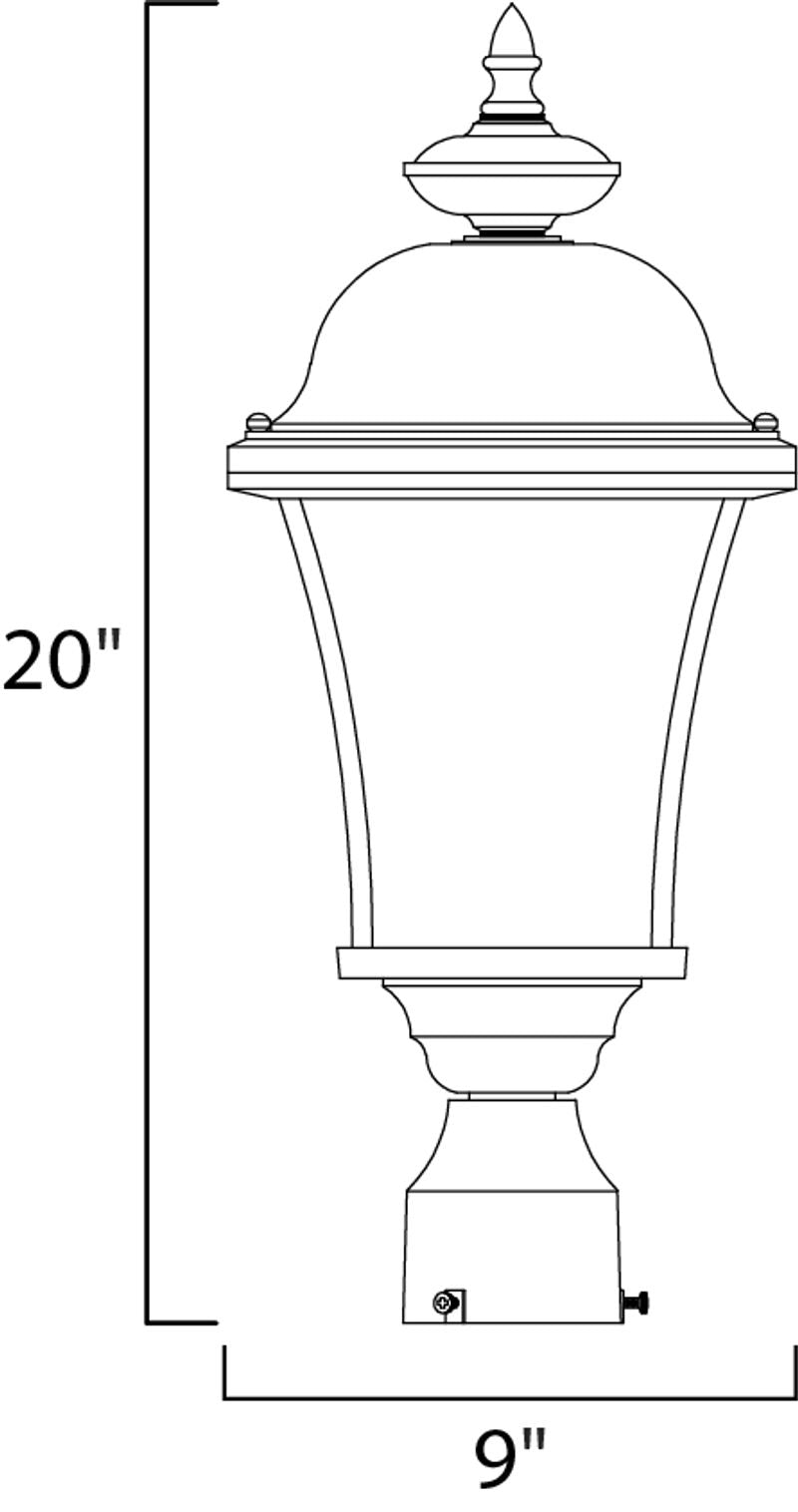Senator 20' Single Light Outdoor Pole/Post Mount in Black