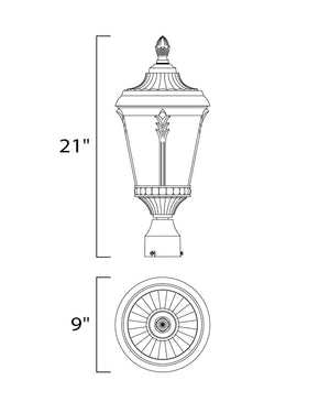 Sentry 21' Single Light Outdoor Post Lantern in Black