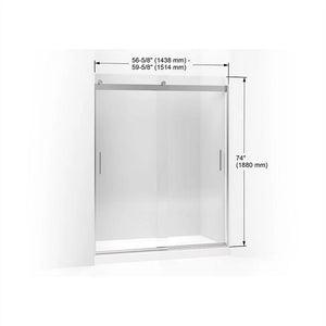 Levity 74' Clear Glass Sliding Shower Door in Anodized Brushed Bronze with 0.25' Thick Glass