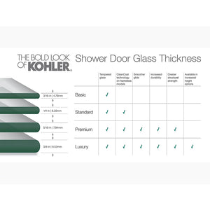 Levity 74' Clear Glass Sliding Shower Door in Anodized Brushed Bronze with 0.25' Thick Glass
