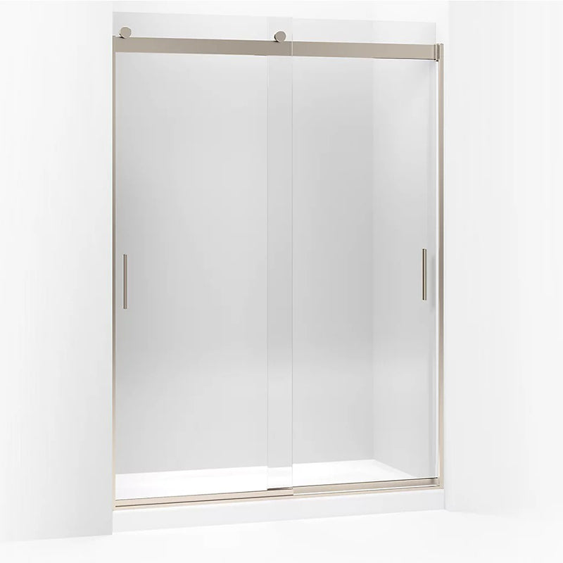 Levity 82' Clear Glass Sliding Shower Door in Anodized Brushed Bronze