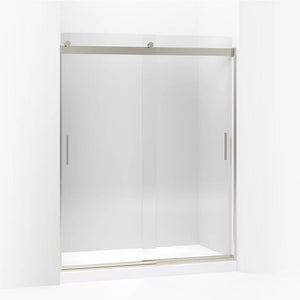 Levity 74' Clear Glass Sliding Shower Door in Brushed Nickel with 0.31' Thick Glass