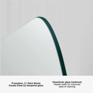 Aerie 57' Clear Curved Glass Bath Screen in Bright Polished Silver