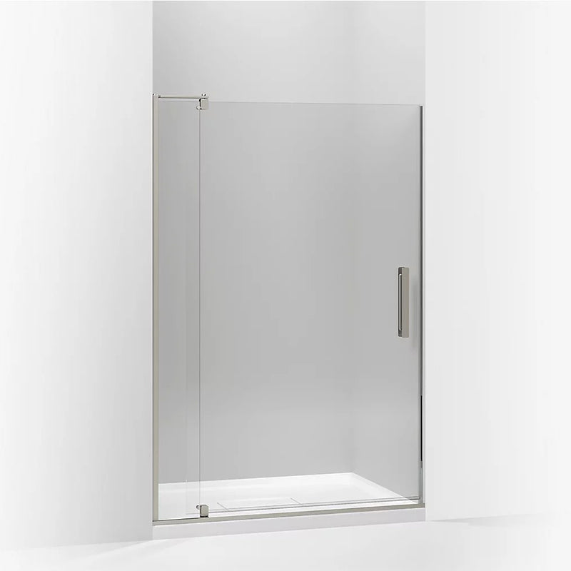 Revel 70' x 48' Clear Glass Pivot Shower Door in Anodized Brushed Nickel