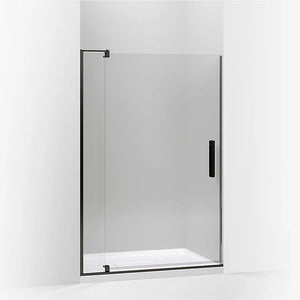 Revel 74' x 48' Clear Glass Pivot Shower Door in Anodized Dark Bronze