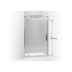 Revel 74' x 48' Clear Glass Pivot Shower Door in Anodized Dark Bronze