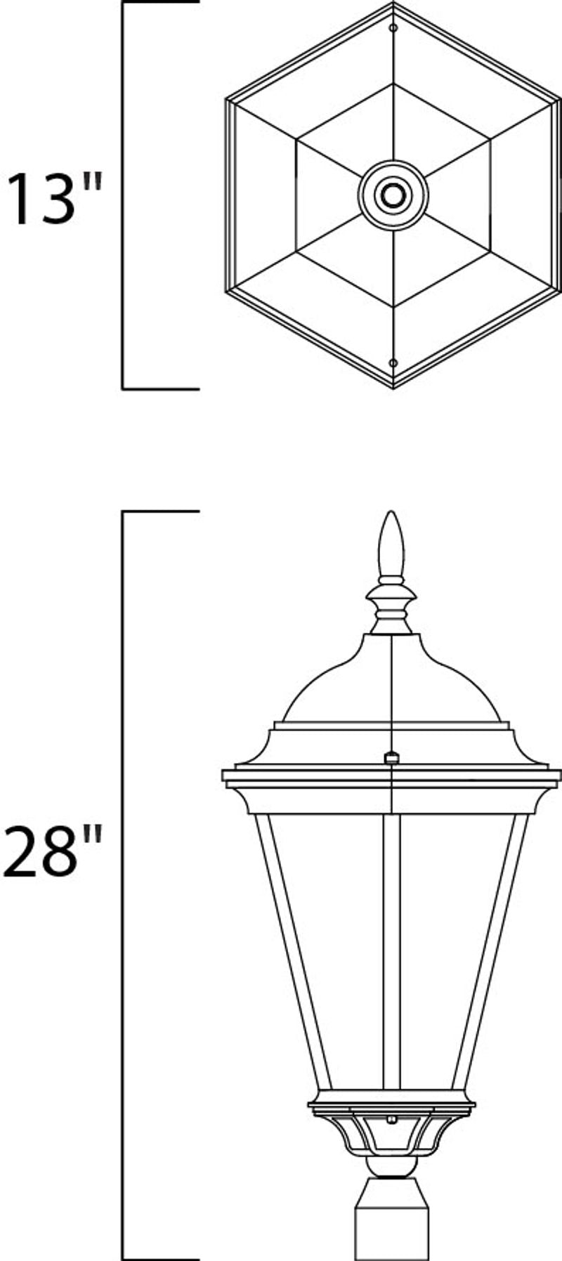 Westlake 28' 3 light Outdoor Pole/Post Mount in Black