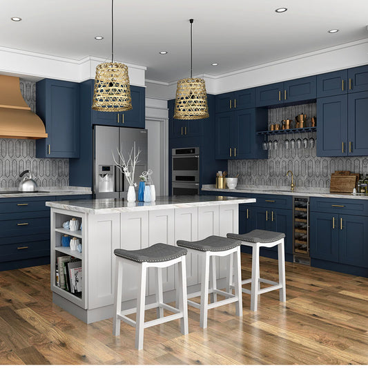 Linridge Blue Shaker 10x10 Kitchen Cabinets