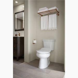 Puretide Quiet-Close Round Bidet Seat in Biscuit