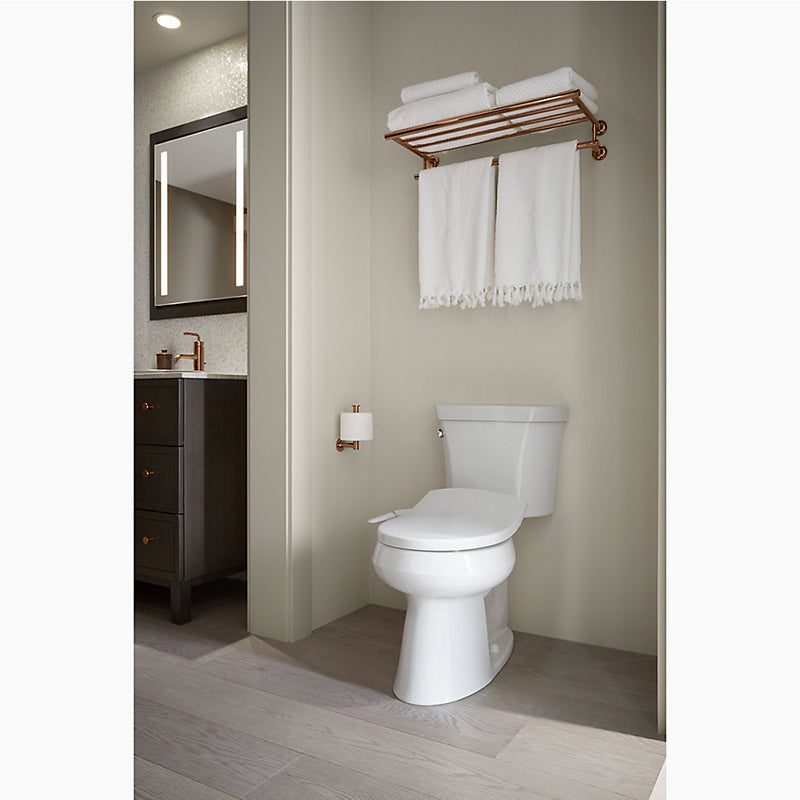 Puretide Quiet-Close Round Bidet Seat in Biscuit