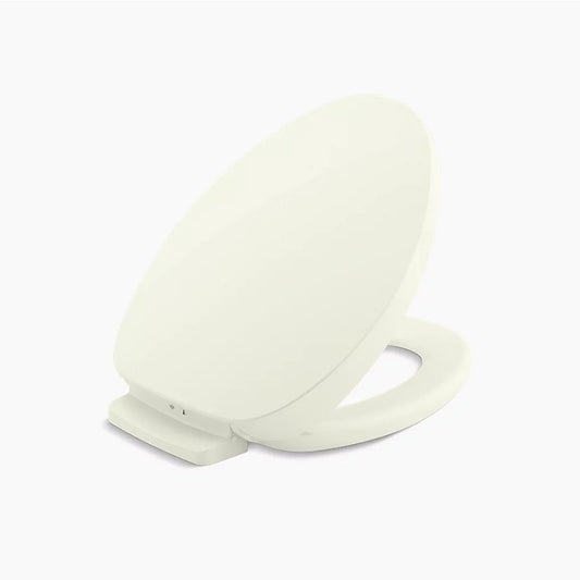 PureWarmth Quiet-Close Elongated Toilet Seat in Biscuit