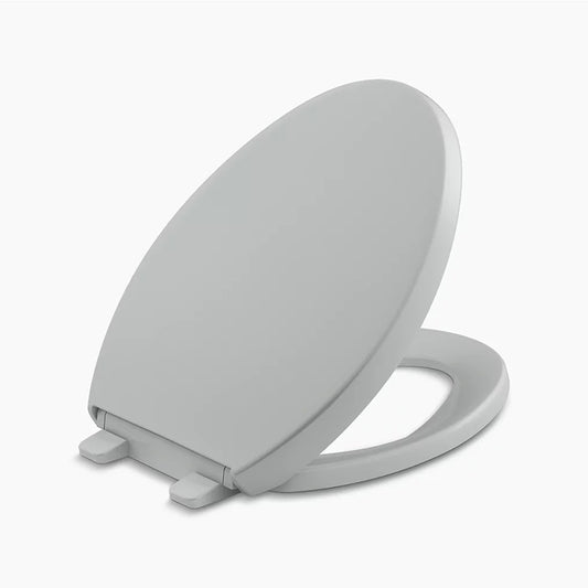 Reveal Quiet-Close Elongated Toilet Seat in Ice Grey