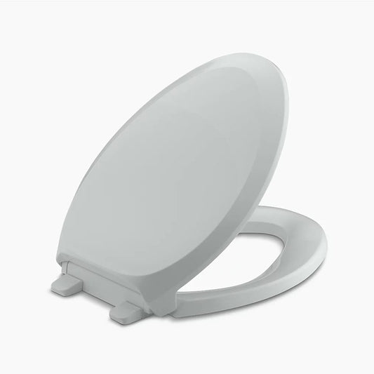 French Curve Quiet-Close Elongated Toilet Seat in Ice Grey