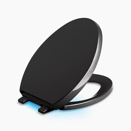 Reveal Nightlight Quiet-Close Elongated Toilet Seat in Black Black