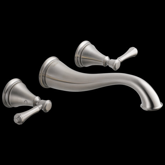 Cassidy Wall-Mount Two-Handle Bathroom Faucet in Stainless