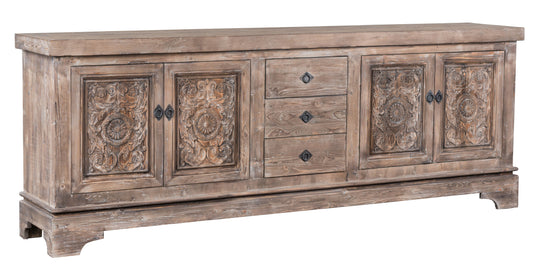 Allen Reclaimed Pine 3 Drawer 4 Door Sideboard